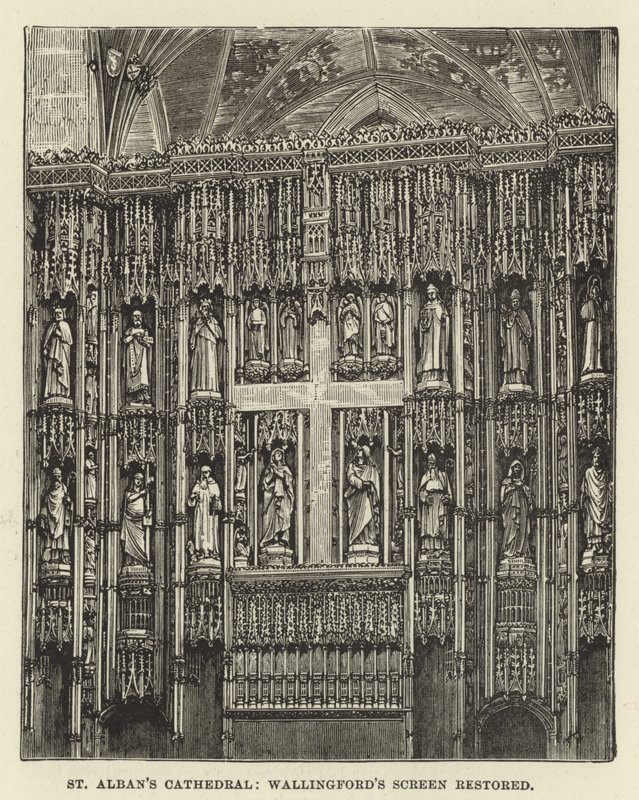 Cathédrale de St Albans, écran de Wallingford restauré - English School