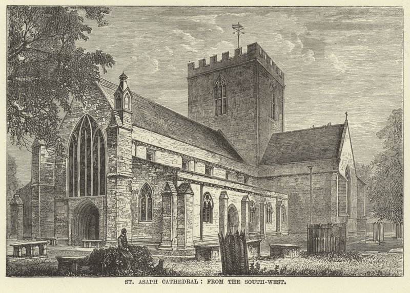 Cathédrale de St Asaph, vue du sud-ouest - English School