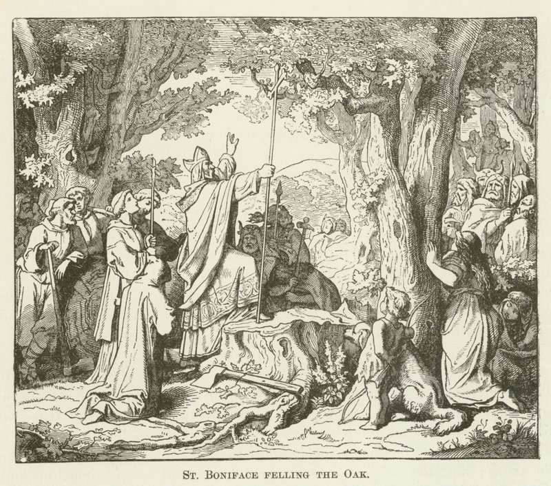 Saint Boniface abattant le chêne - English School