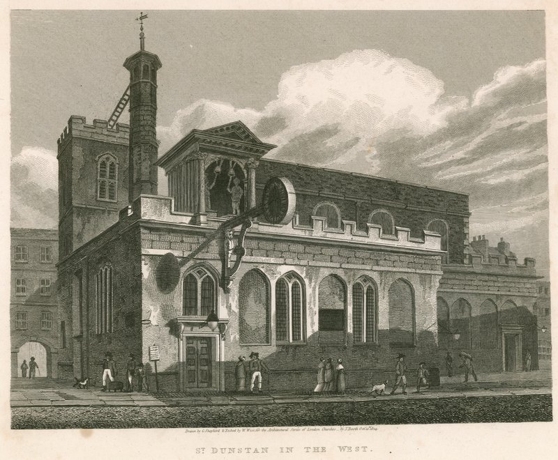 St Dunstan in the West; Église St Dunstans, Fleet Street, Londres - English School