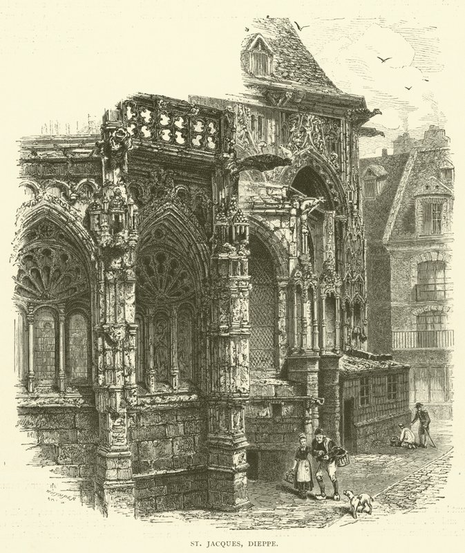 St Jacques, Dieppe (engraving) - English School