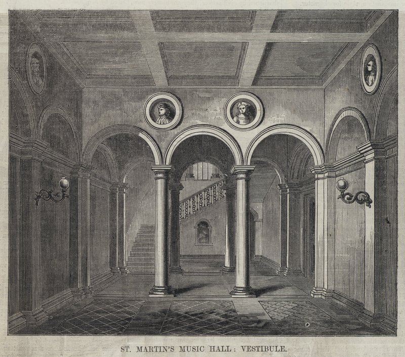 Vestibule de la Salle de Musique de Saint-Martin (gravure) - English School