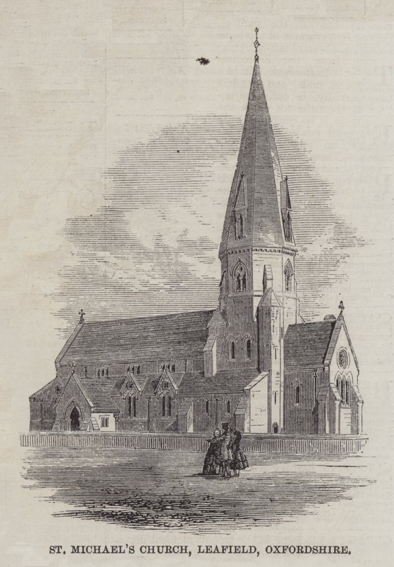 Église Saint-Michel, Leafield, Oxfordshire (gravure) - English School