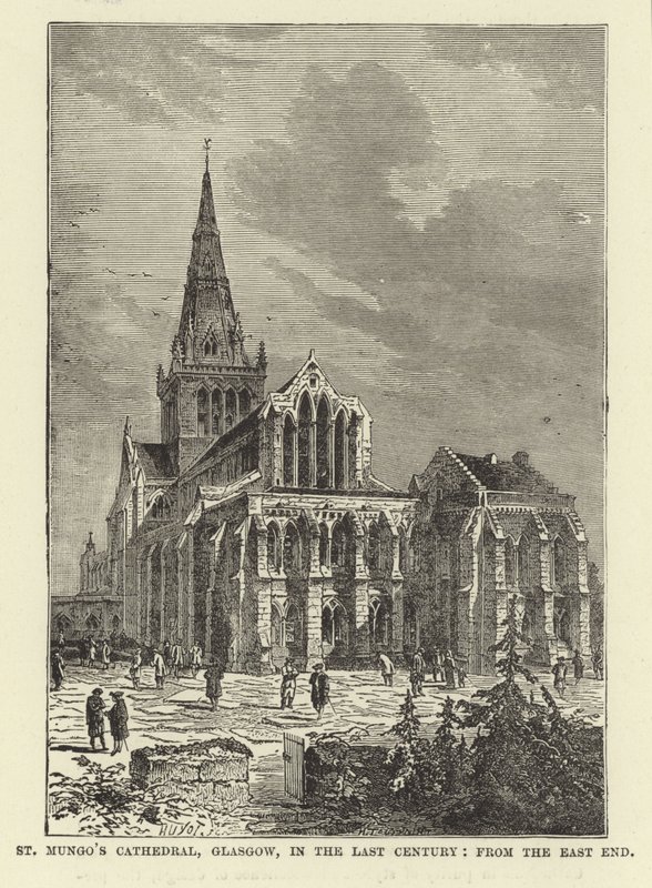 Cathédrale Saint-Mungo, Glasgow, au siècle dernier, depuis l