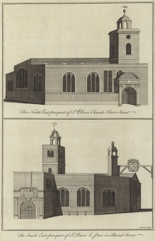 Église St Olave, Hart Street et Église St Peter le Poor, Broad Street, Londres - English School