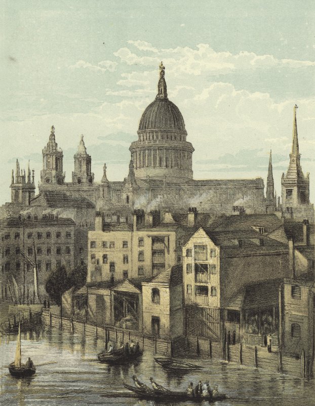 Cathédrale Saint-Paul, vue de la façade sud depuis le pont de Southwark - English School