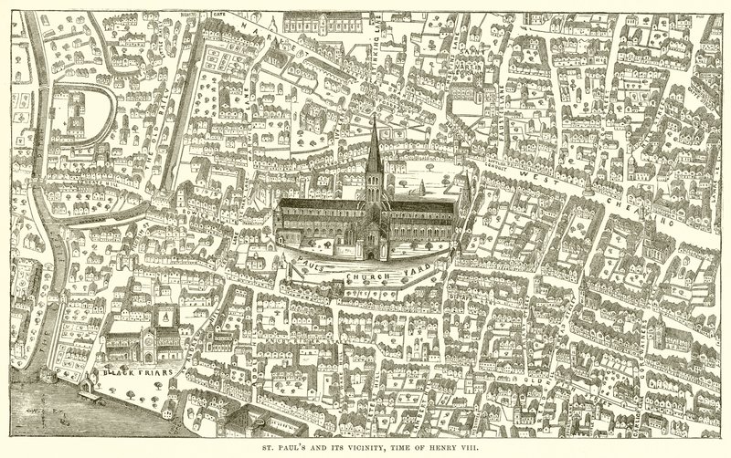 Saint-Paul et ses environs, époque de Henri VIII - English School