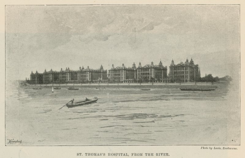 Hôpital St Thomas, depuis la rivière - English School