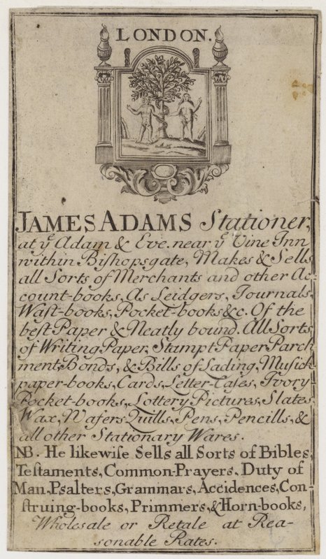 Papetiers, James Adams, carte de visite - English School