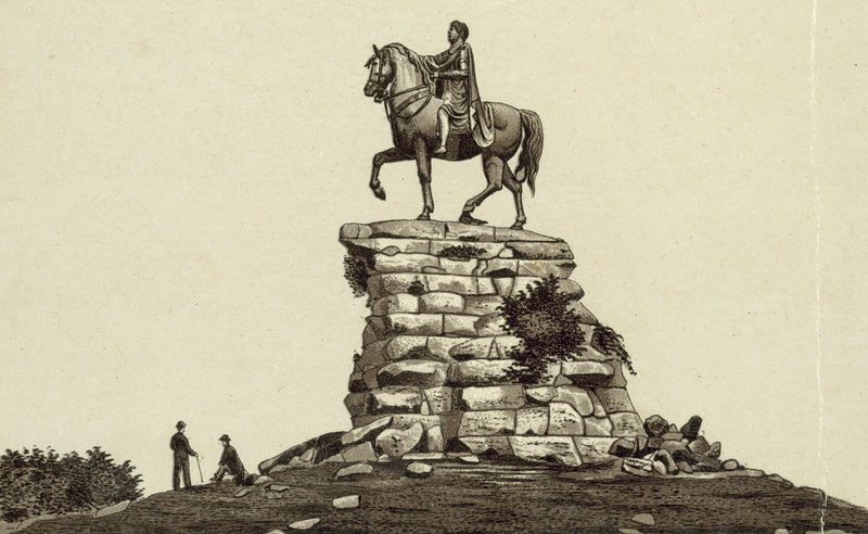 Statue de George III, Windsor (lithographie) - English School