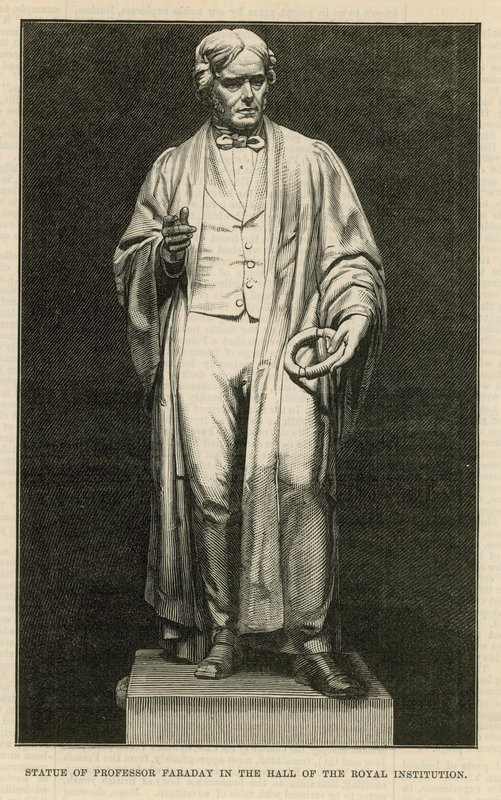 Statue du professeur Faraday dans le hall de la Royal Institution - English School