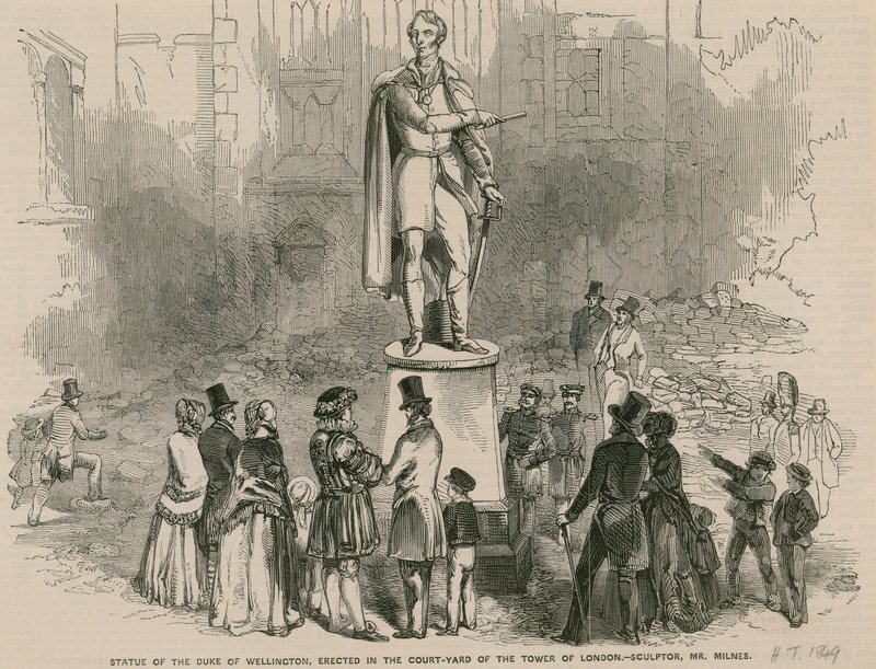 Statue du duc de Wellington, érigée dans la cour de la Tour de Londres - English School