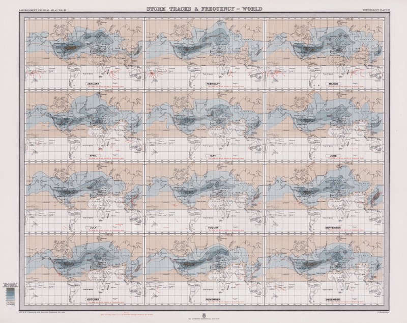 Trajectoires et fréquence des tempêtes, monde - English School