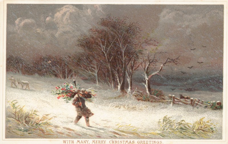 Temps orageux, carte de Noël - English School