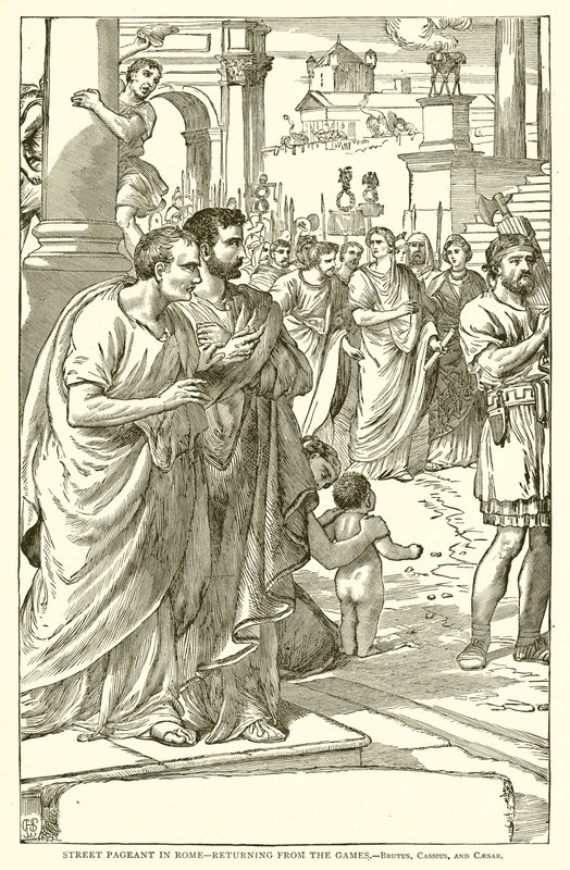 Cortège de rue à Rome--Retour des jeux.--Brutus, Cassius et César - English School