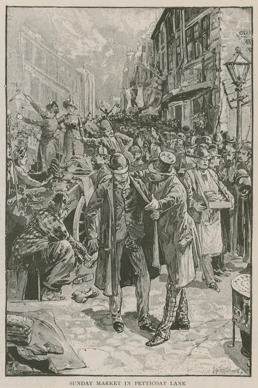 Marché du dimanche à Petticoat Lane - English School