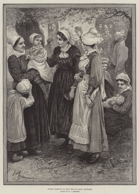 Dimanche matin sur la Côte de Grâce, Honfleur (gravure) - English School