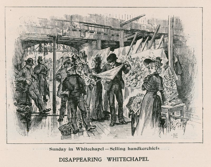 Dimanche à Whitechapel - vente de mouchoirs - English School
