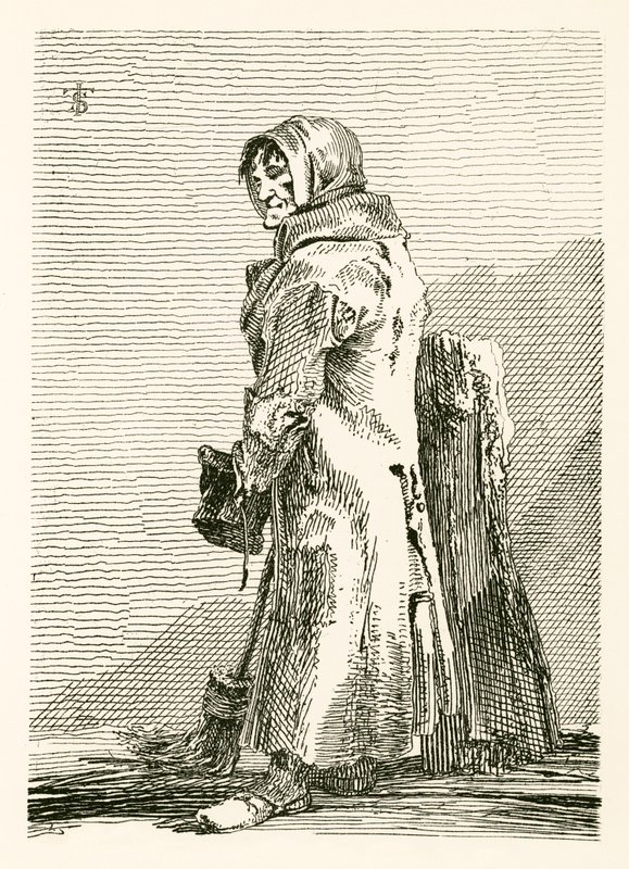 Balayeur du passage en haut de Ludgate Hill - English School