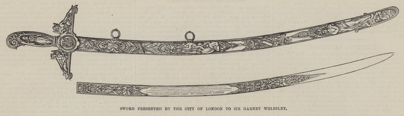 Épée présentée par la ville de Londres à Sir Garnet Wolseley - English School