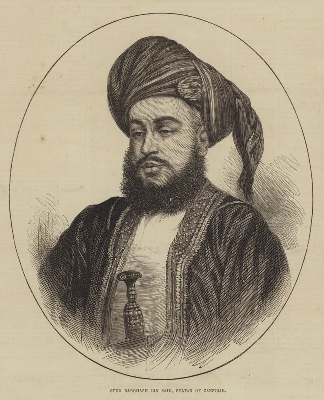 Syed Barghash Bin Said, sultan de Zanzibar (gravure) - English School