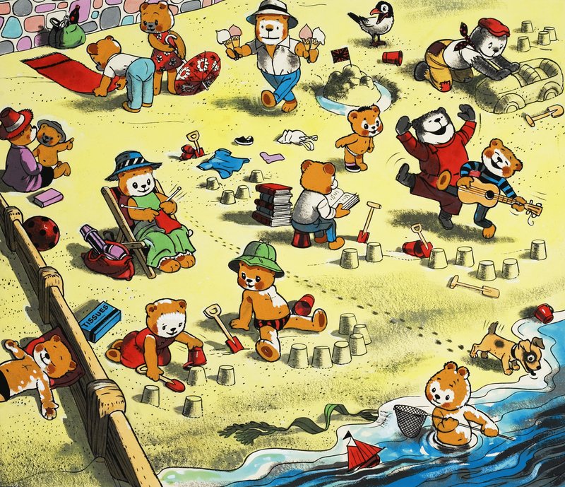 Ours en peluche sur la plage - English School
