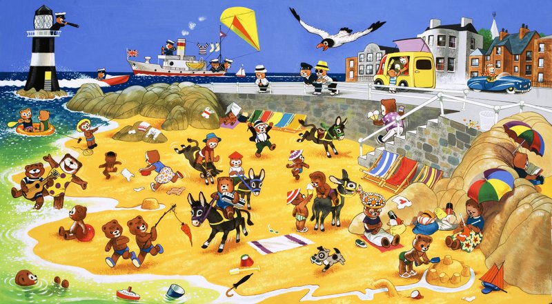Ours en peluche sur la plage - English School