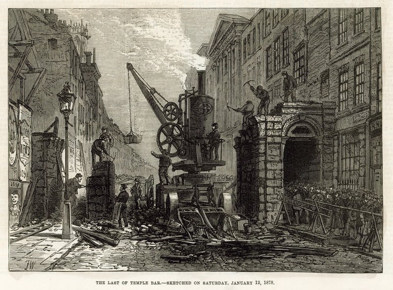 Temple Bar, Londres. Démolition, 12 janvier 1878 - English School