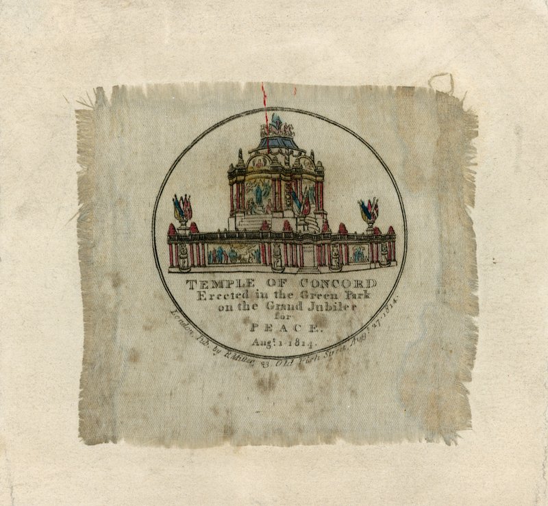 Temple de la Concorde pour célébrer la paix de 1814 (impression sur soie) - English School