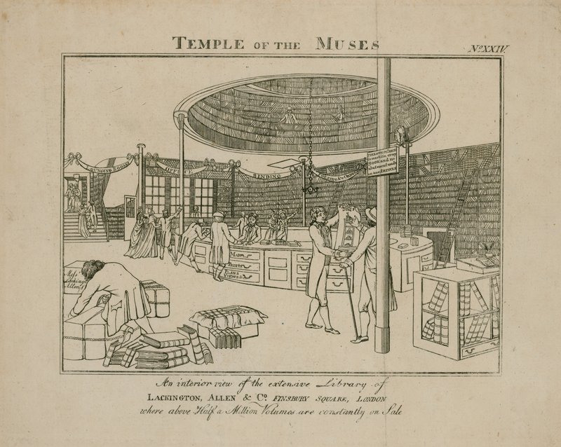 Temple of the Muses, Lackington Allen & Co, Finsbury Square - English School