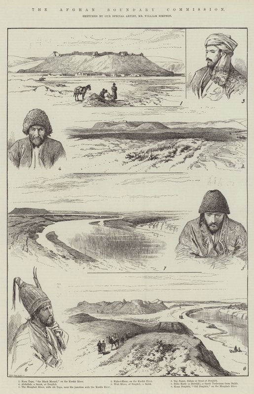 La commission des frontières afghanes (gravure) - English School