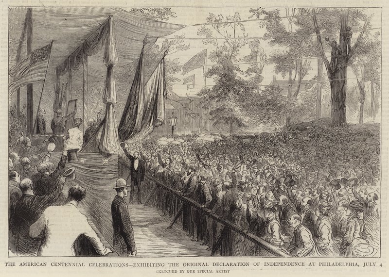 Les célébrations du centenaire américain, exposition de la déclaration d