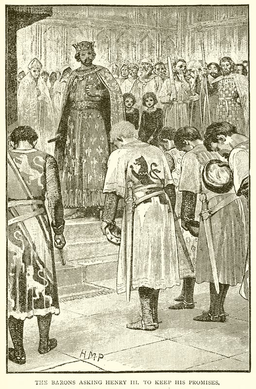 Les barons demandant à Henri III de tenir ses promesses - English School