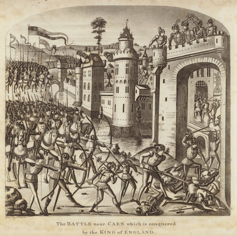 La bataille près de Caen qui est conquise par le roi d
