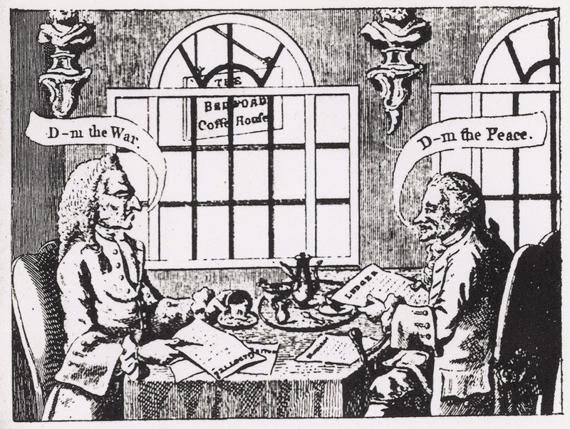 The Bedford Coffee House, Covent Garden, au milieu du XVIIIe siècle - English School
