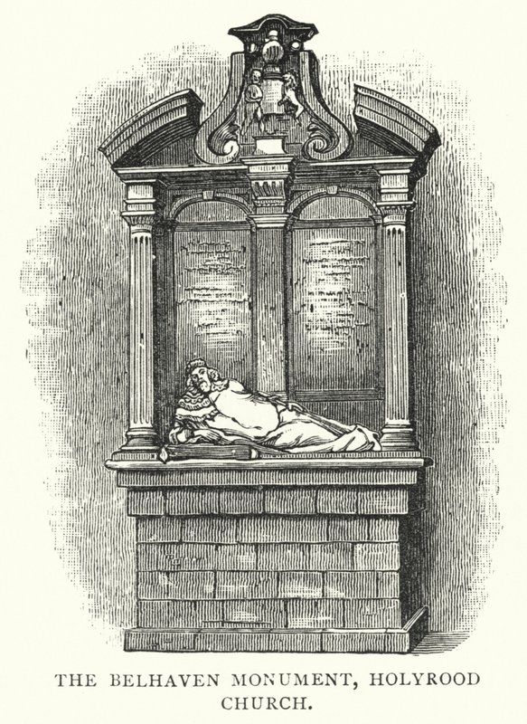Le monument Belhaven, église Holyrood (gravure) - English School