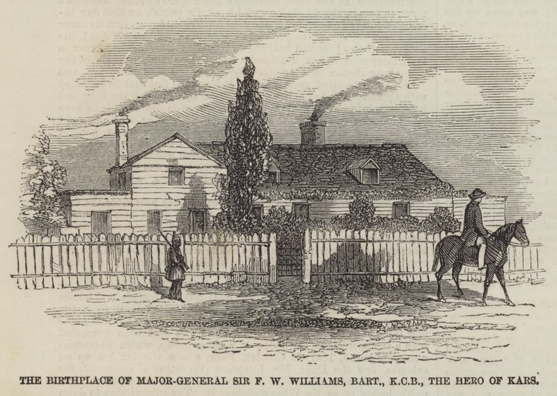 Lieu de naissance du Major-Général Sir F W Williams, Baronet, KCB, le Héros de Kars - English School
