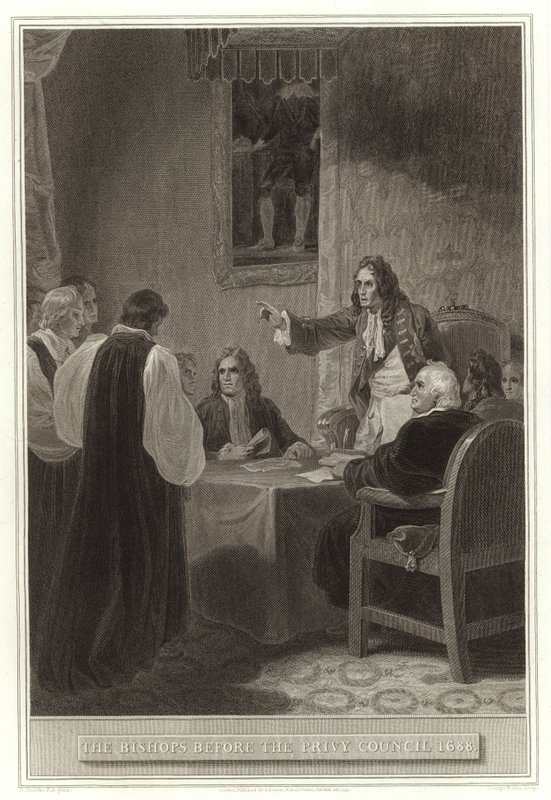 Les évêques devant le Conseil privé 1688 - English School