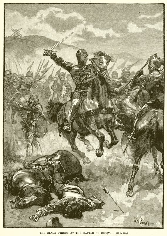 Le Prince Noir à la bataille de Crécy - English School