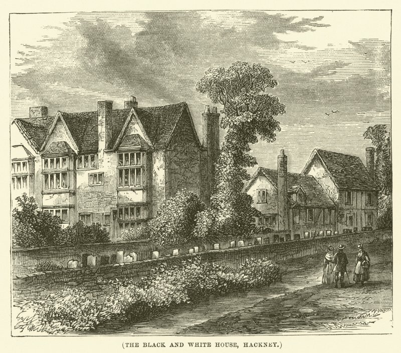 The Black and White House, Hackney (gravure) - English School