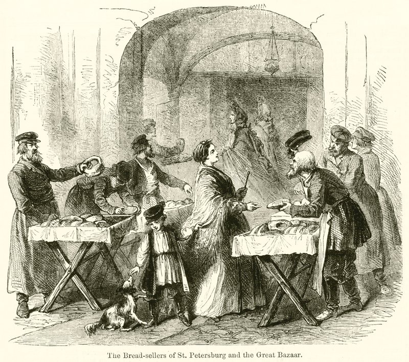 Les vendeurs de pain de Saint-Pétersbourg et le Grand Bazar - English School