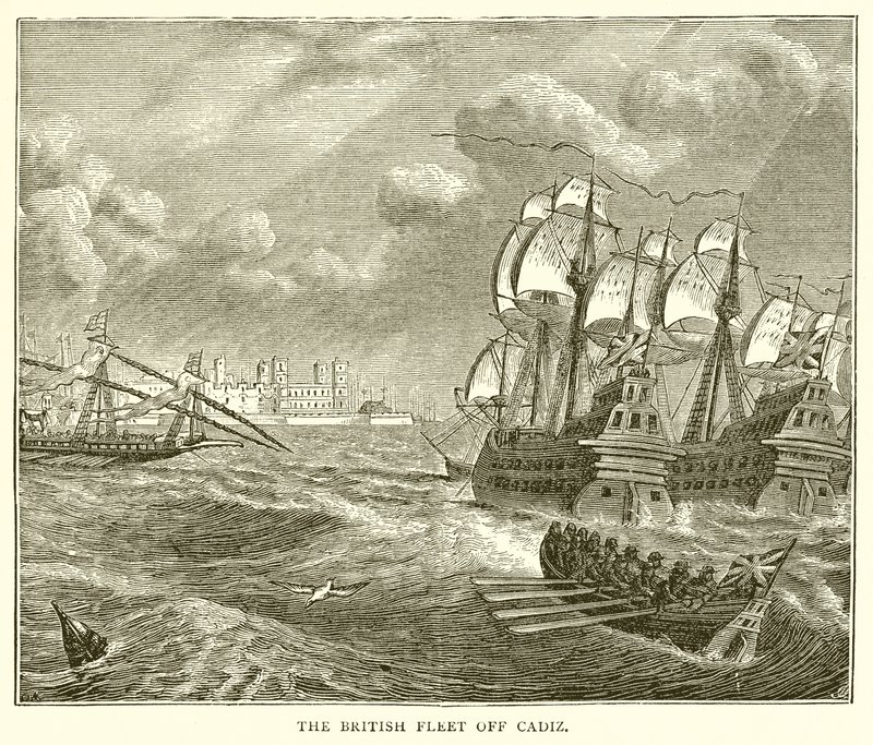 La flotte britannique au large de Cadix - English School