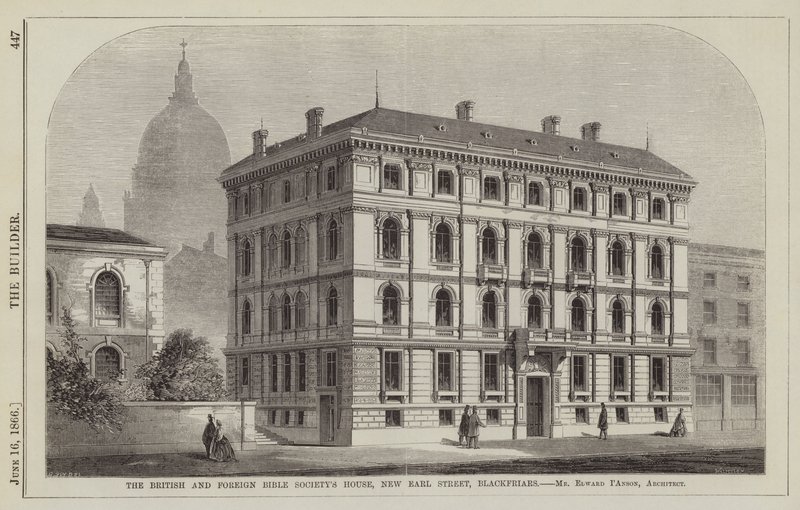 Maison de la Société Biblique Britannique et Étrangère, New Earl Street, Blackfriars, M. Edward I