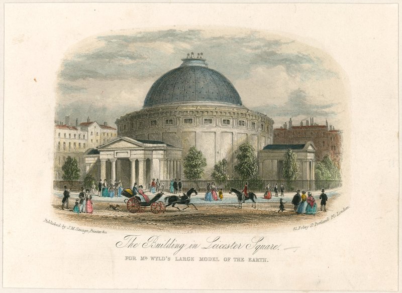 Le bâtiment à Leicester Square pour le grand modèle de la terre de M. Wyld - English School