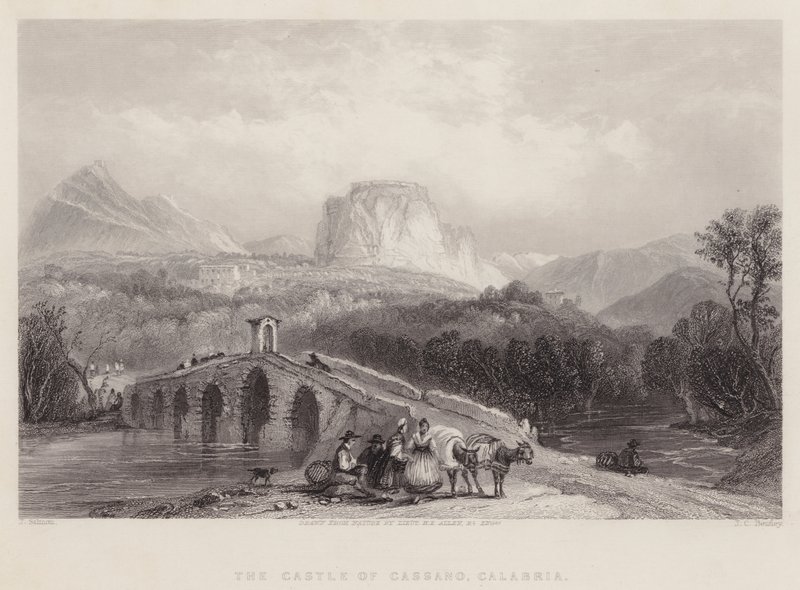 Le Château de Cassano, Calabre (gravure) - English School