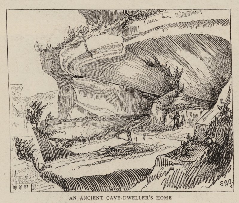 Les troglodytes de la Vézère (gravure) - English School