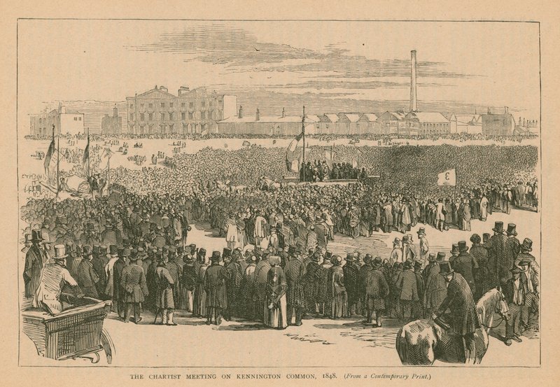 La réunion chartiste sur Kennington Common en 1848 - English School