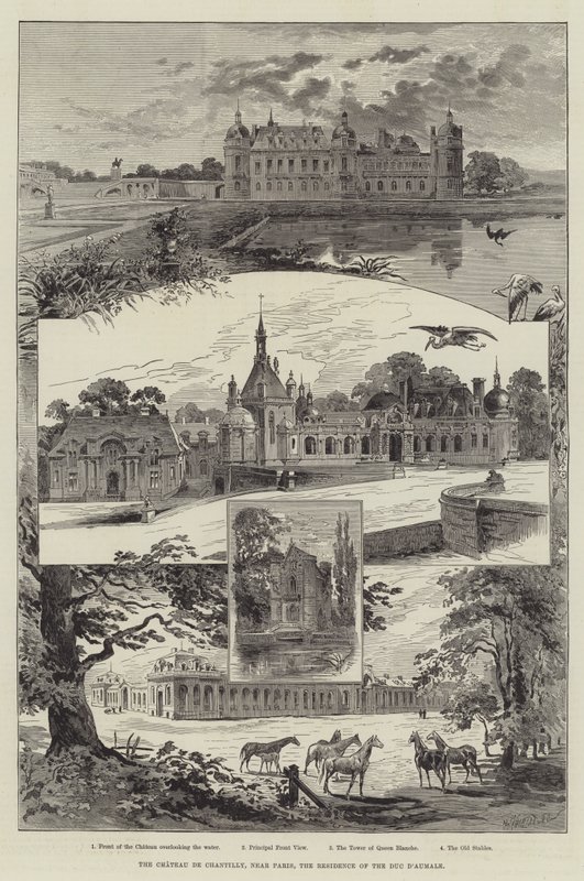 Le château de Chantilly, près de Paris, résidence du duc d