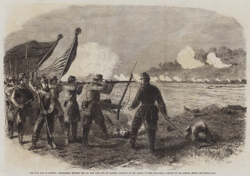 La guerre civile en Amérique, engagement entre le 71e New York et un régiment de l