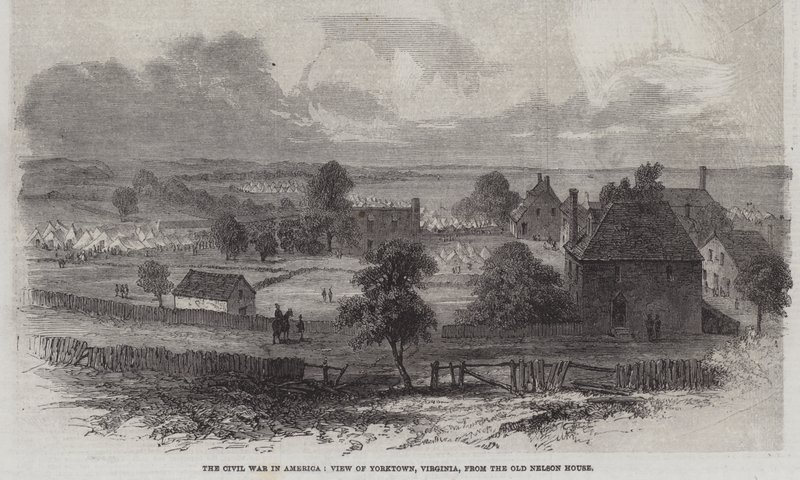 La guerre civile en Amérique, vue de Yorktown, Virginie, depuis la vieille maison Nelson - English School